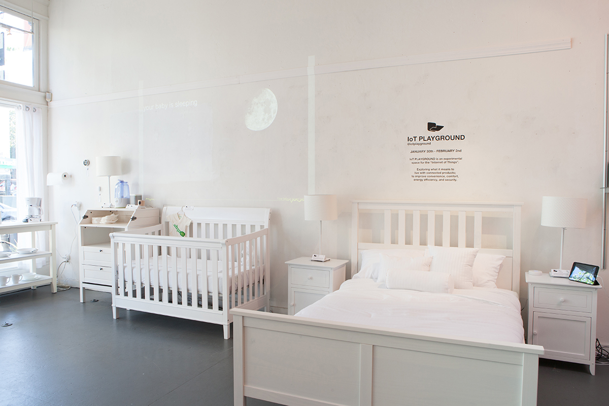 For IoT Playground #2 a more abstracted approach to the "living environment" was taken based on store visitor feedback and insights from the previous Playground. In #1 we learned that visitors were confused about which products we were showcasing: f