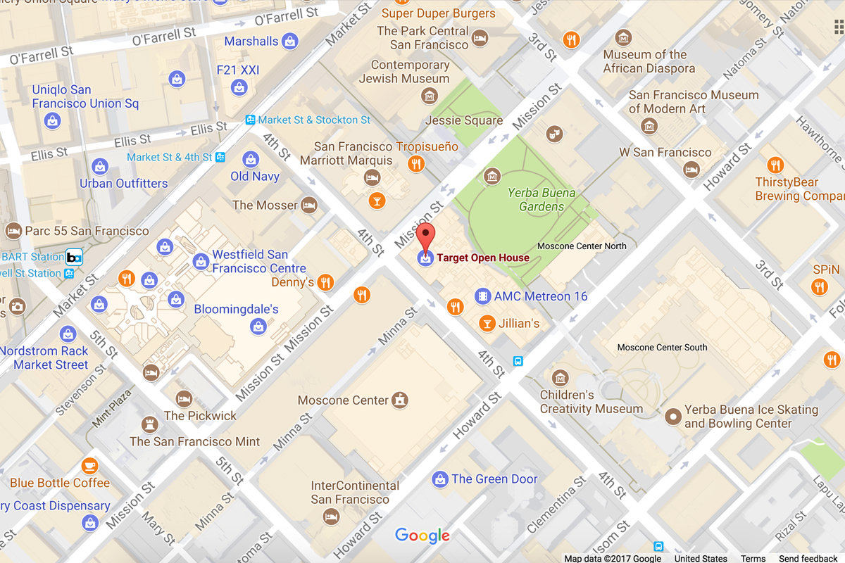 Location of the store at 115 4th St, San Francisco, CA 94123
