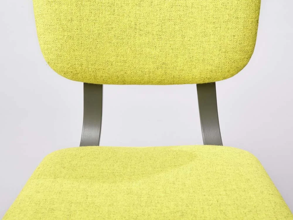 european mid century dining chair covered in canary yellow GU Vadal 421 detail.jpg