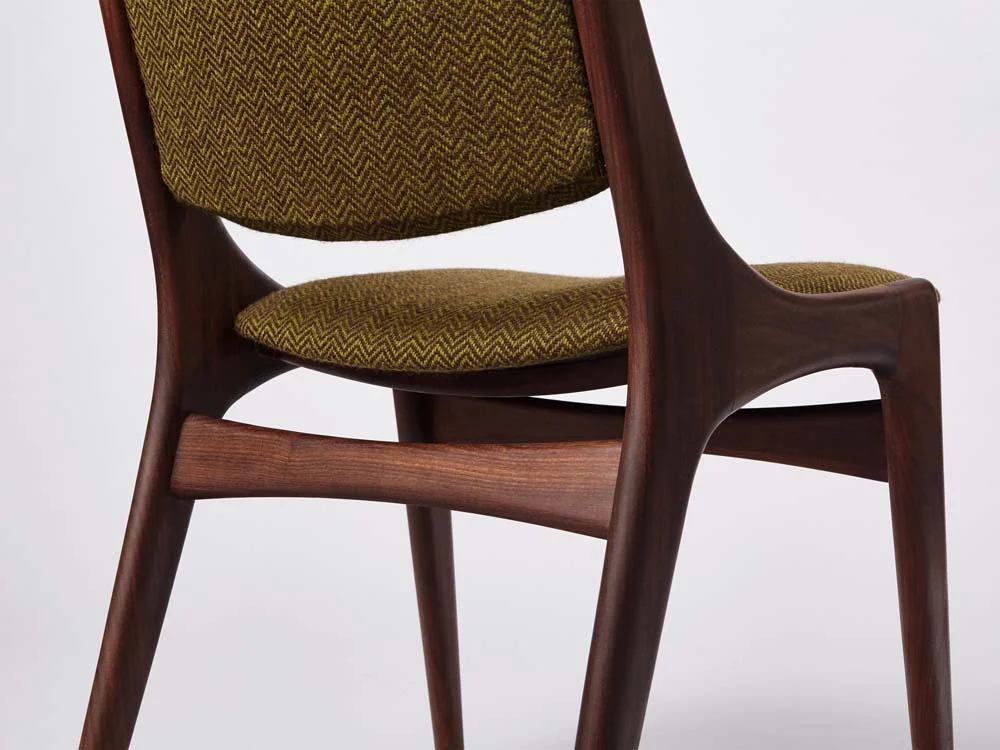 vintage danish teak 1960 dining chair covered in BUTE lewis 3318 back detail.jpg