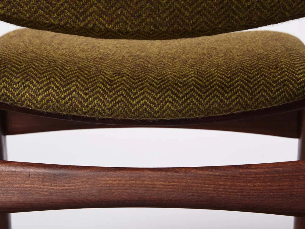 vintage danish teak 1960 dining chair covered in BUTE lewis 3318 back close up.jpg
