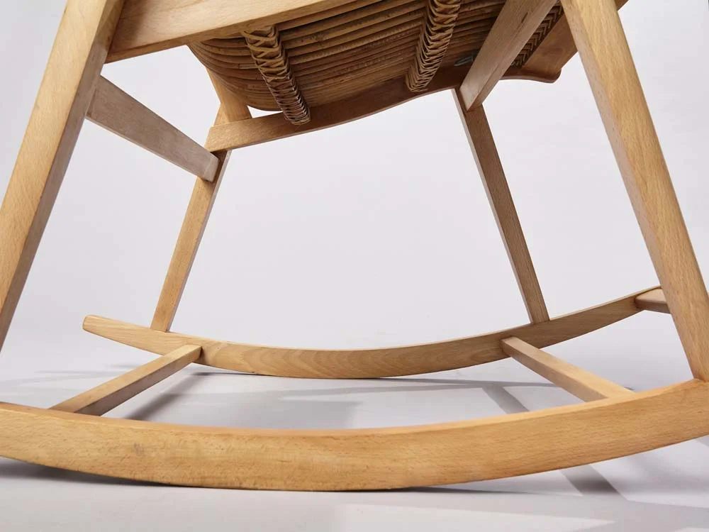 Vintage 50er Schaukelstuhl DDR Design Hellerau- cane rocking chair 1950 east germany Detail.jpg