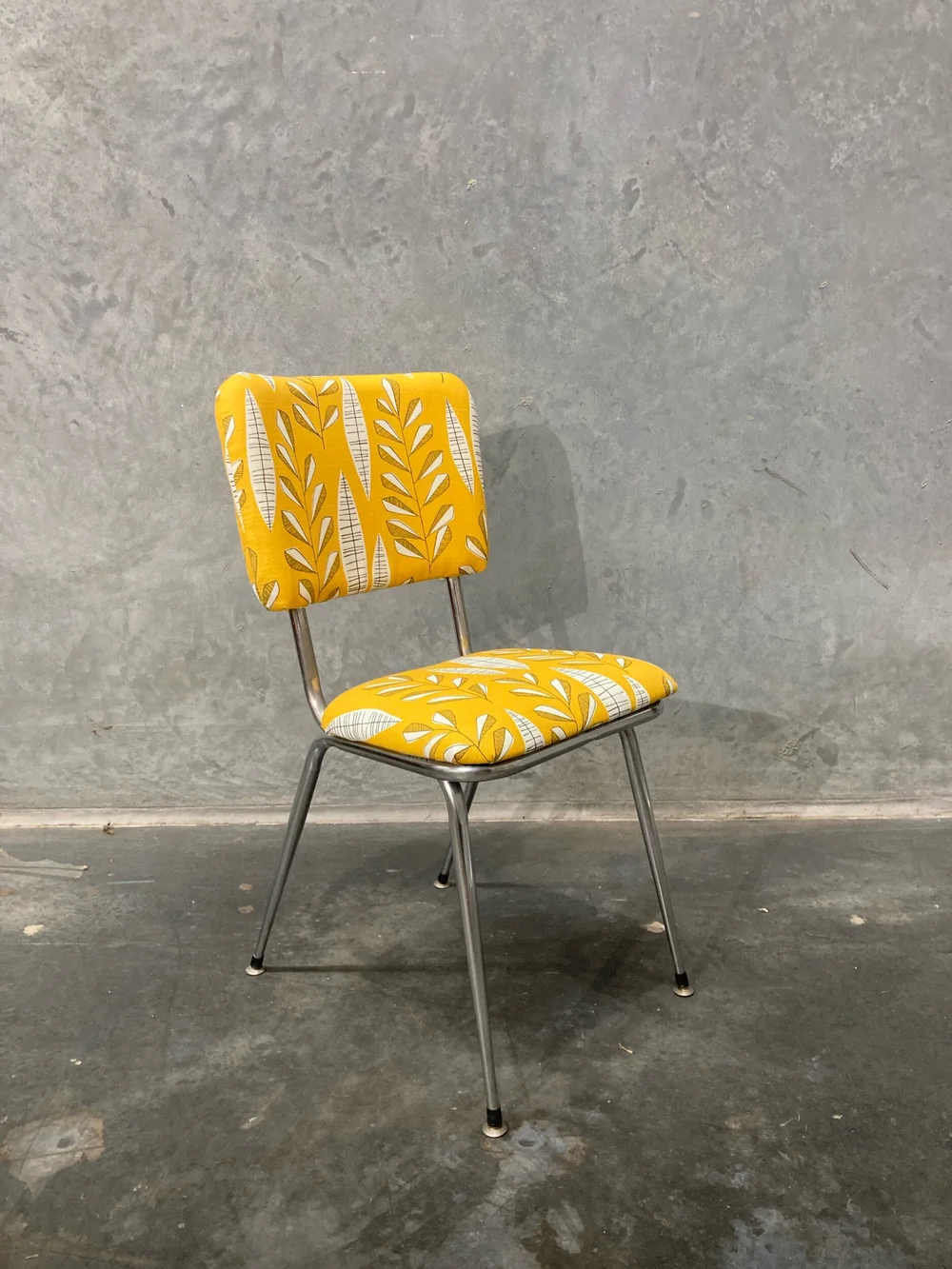 Set of 1950s tubular dining chairs