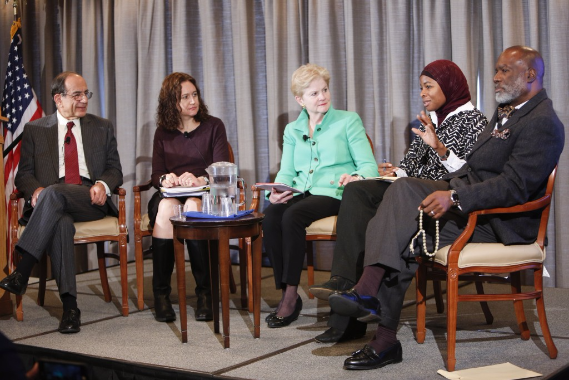 Intisar A. Rabb, Harvard Law School, speaks on the “Perspectives on Islamic Law Reform” panel discussion in honor of Human Rights Day, December 8, 2015 (Library of Congress photos; Shawn Miller)