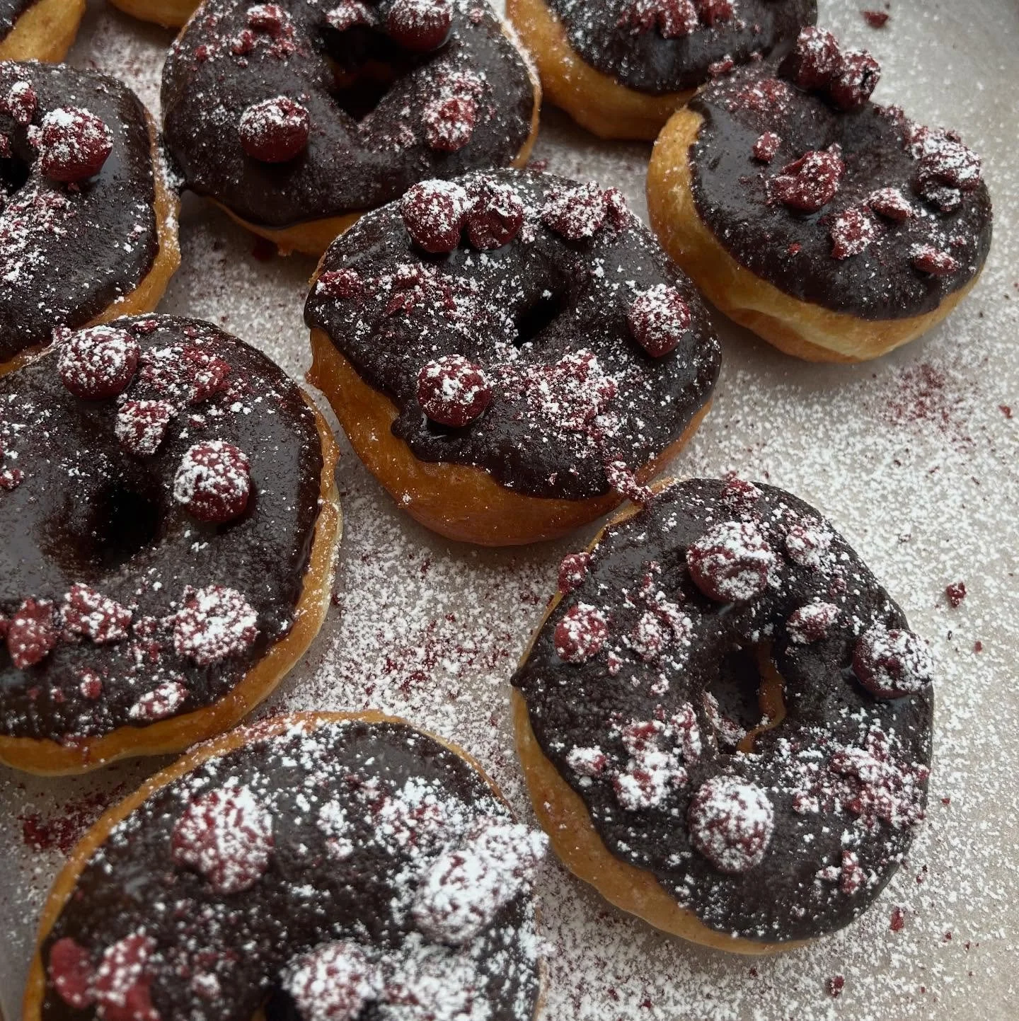 NEW FLAVOUR! Cherry and Dark Chocolate doughnuts are in the house today! See you soon!