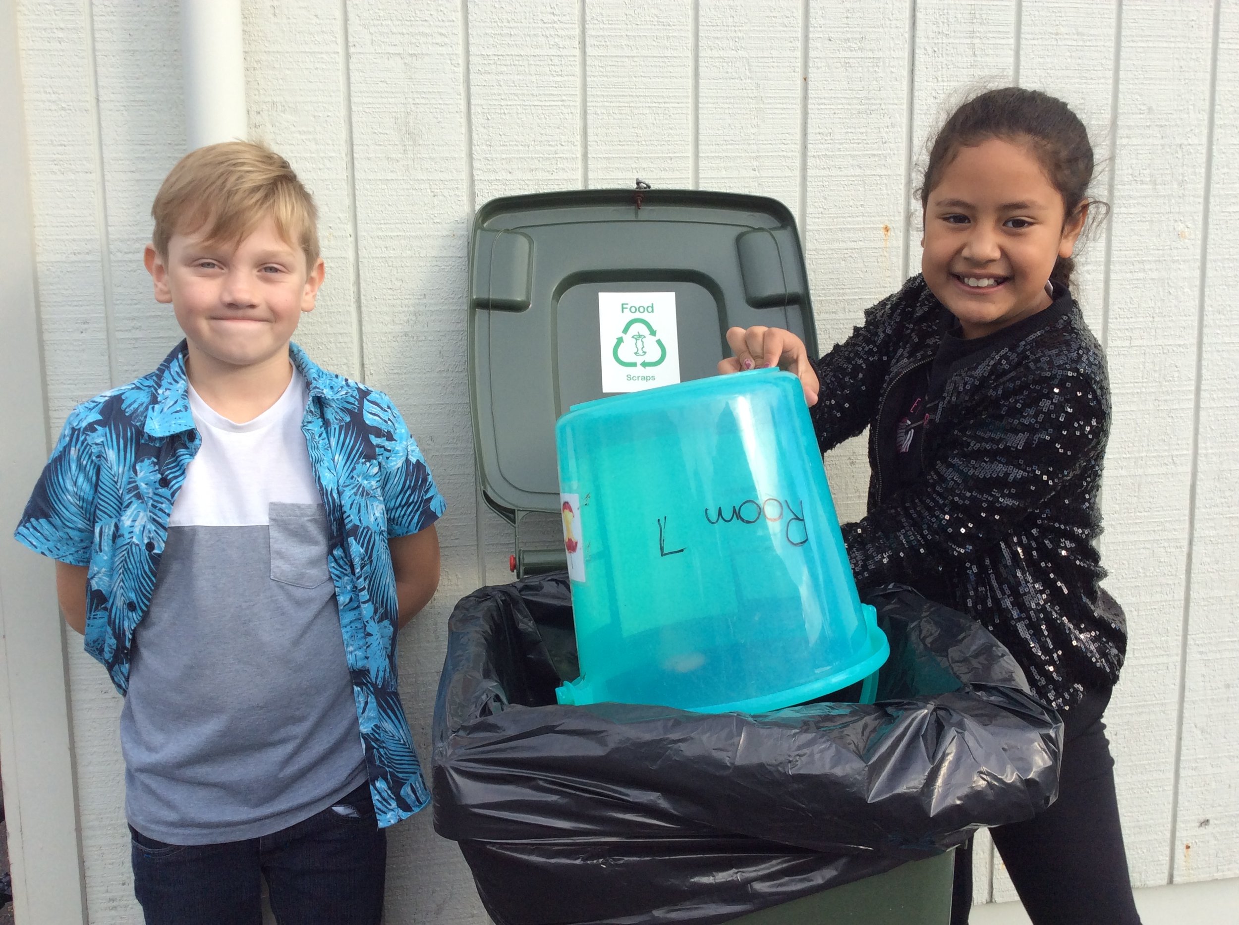 This is some of us recycling our food scraps.