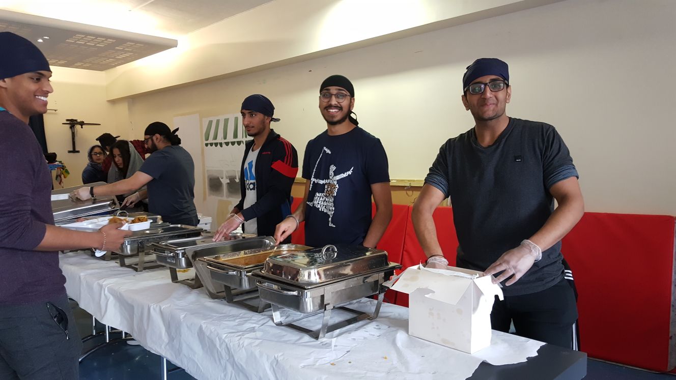 Volunteers at St George's first ever langar on campus!