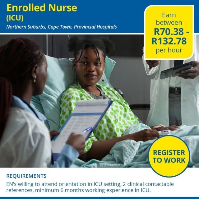 Enrolled Nurse ICU - Cape Town 