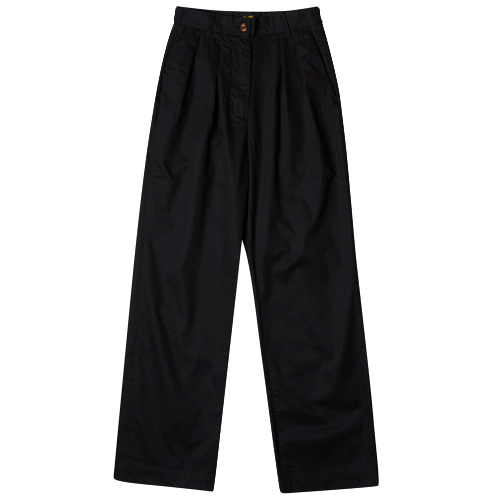 Pleated Pant - Black Twill — Stan Ray 