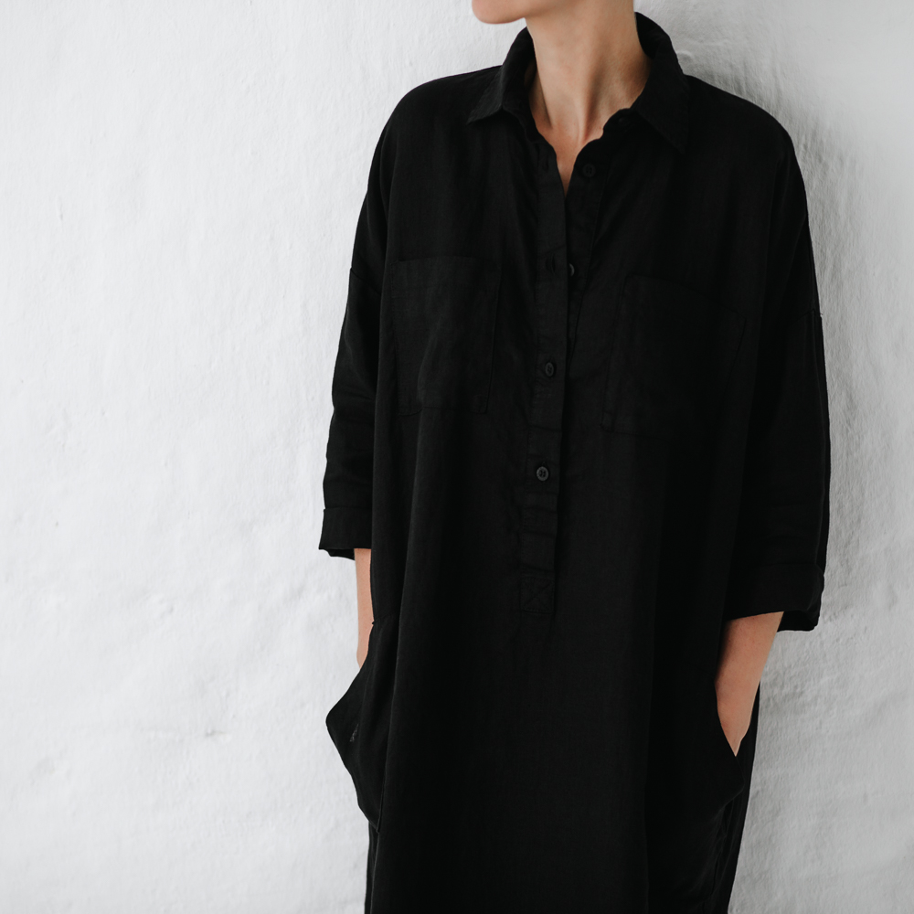 shirt dress black — SEASIDE TONES