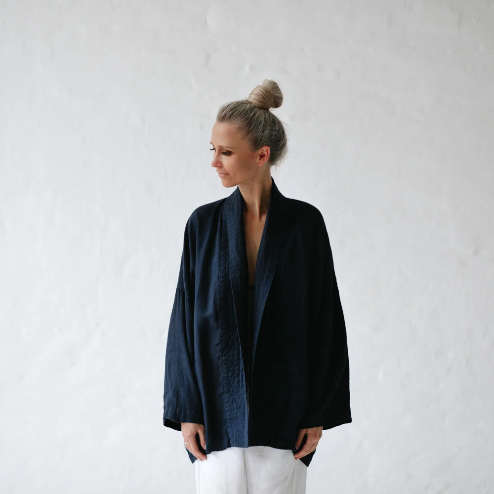 navy kimono jacket