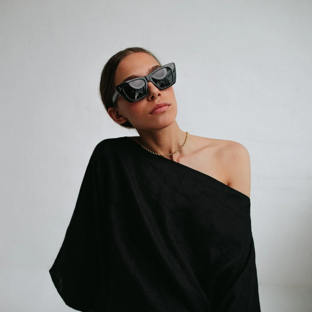 Kiko linen dress black  SEASIDE TONES