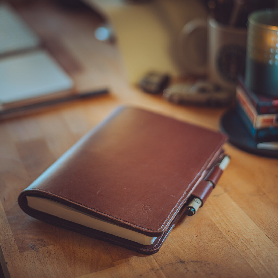 Leather folio and notebook