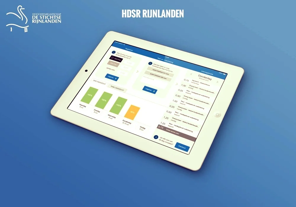  Dutch waterships have the task of managing the level of water in specific areas. They are responsible for groundwater levels, water filtration and dike maintenance.  Hoogheemraadschap de Stichtse Rijnlanden saw our UrenReg app and decided to ditch pens and paper and have us build a beautiful time-reporting app for iPad. 