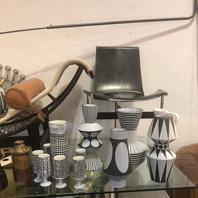 a dream to see these two collections side by side… pieces on the right are roger capron left is the collection for the parker palm springs hotel I designed while at jonathan adler. 50 Cinquante is packed with incredible pieces - I want 5 of everything in there!!!