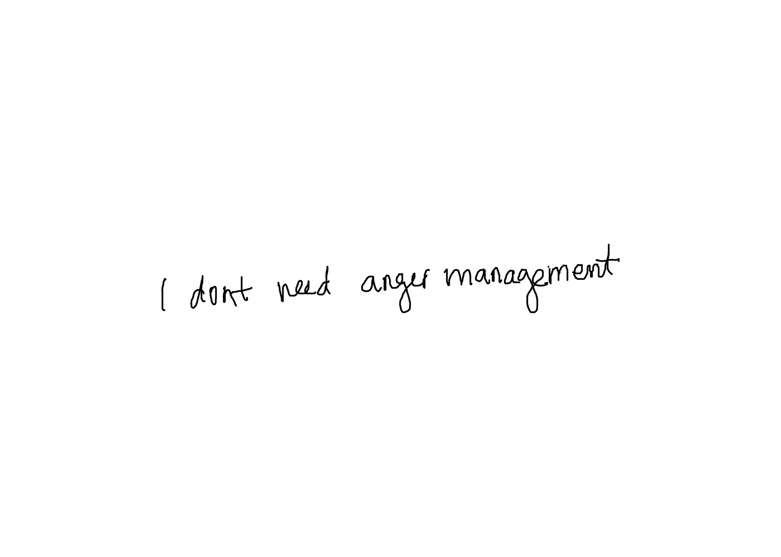 First postcard in Anger Management program