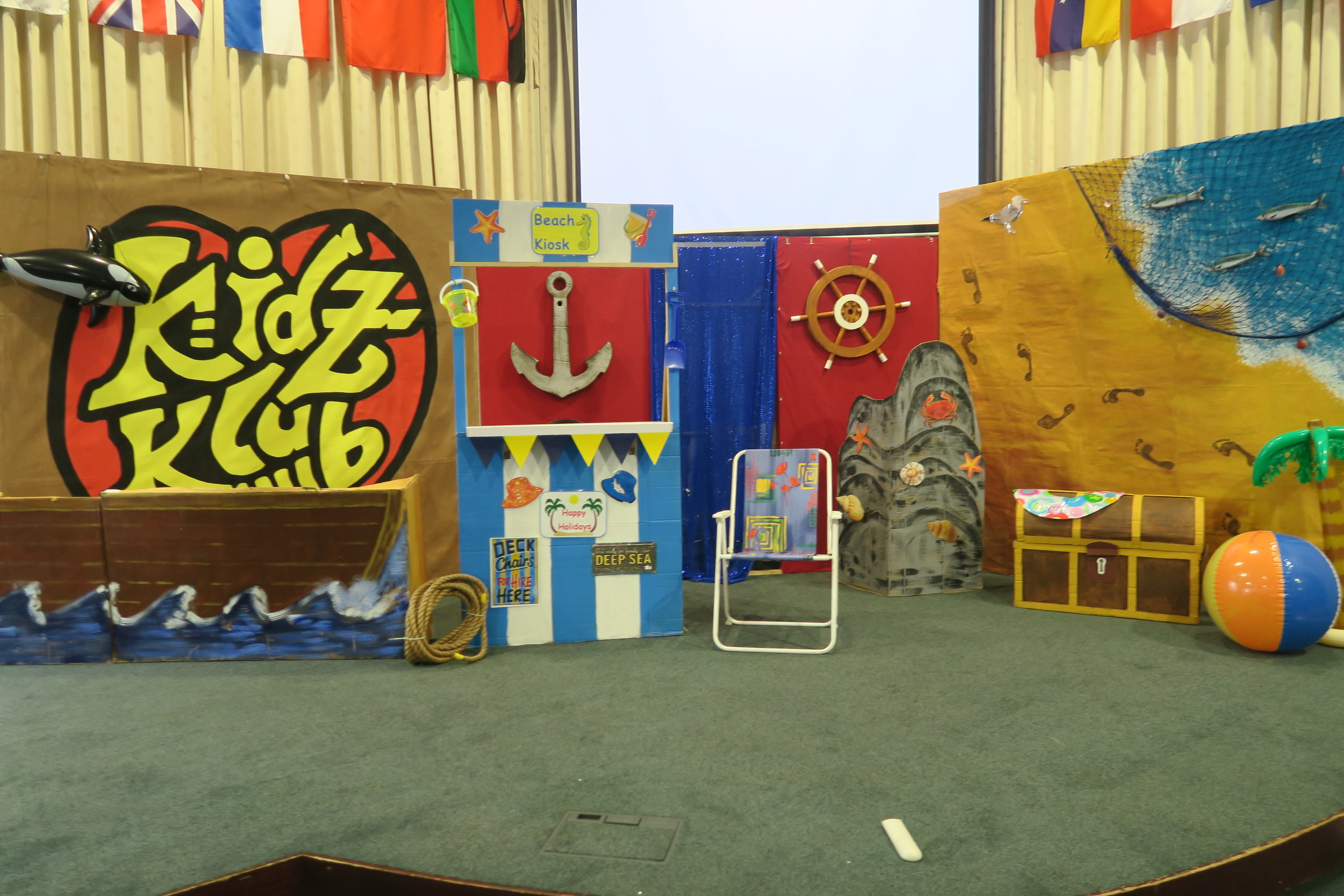  Typical summer holiday club stage set 