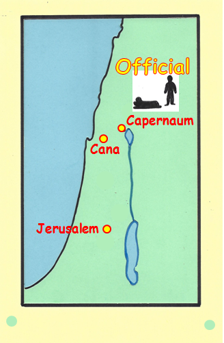   SLIDE 1  Our story begins in a place called Capernaum in Israel. In Capernaum there lived a man who was a Royal Official, a man of importance. But he had a problem his son was sick, very sick, unless someone could make him well, the boy was going t