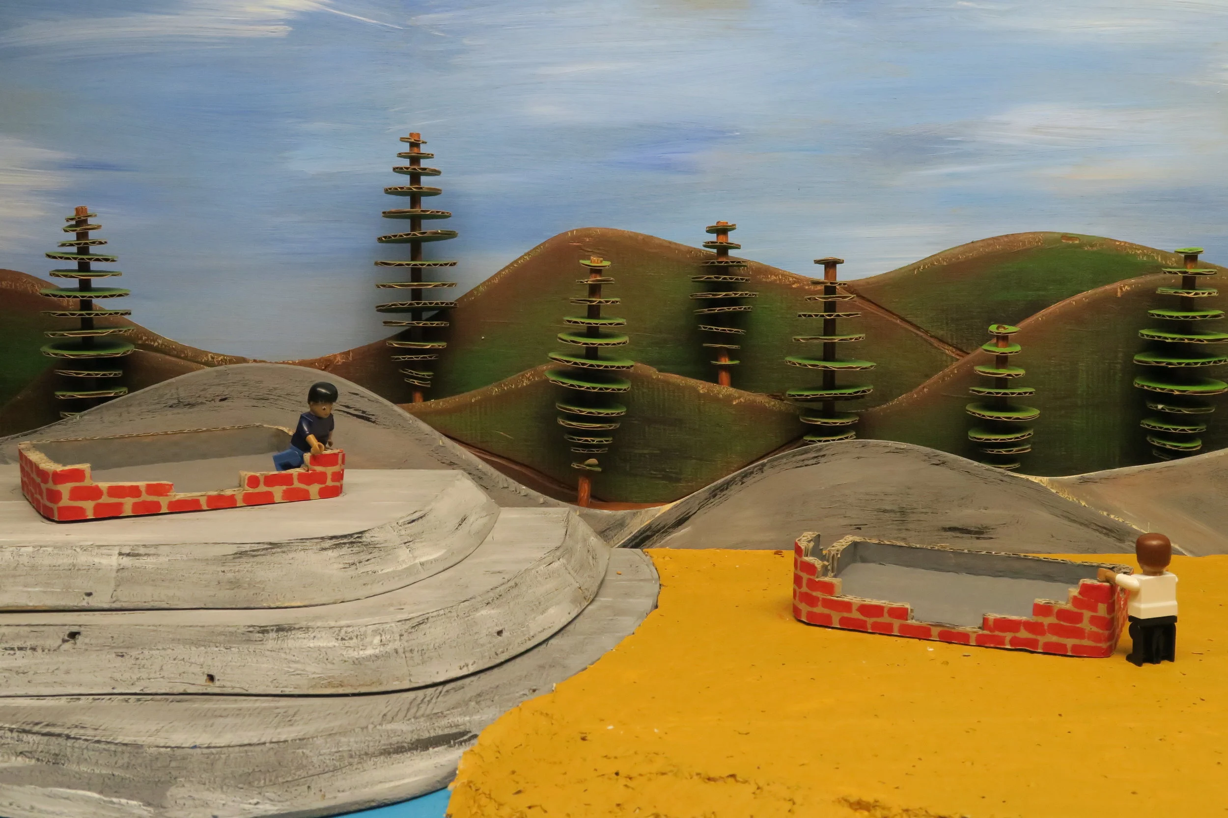   SLIDE 3  So they wasted no time and collected all their building materials and got going on the job. 