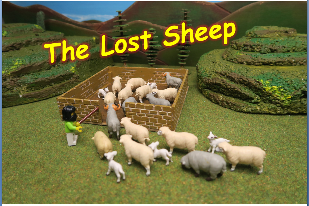   SLIDE 1  One day Jesus told a story to show just how much God loves you and me. The story had to do with sheep and one very silly lamb who had lost his way.   A shepherd who looks after sheep, had a flock of a hundred sheep. After a day out in the 