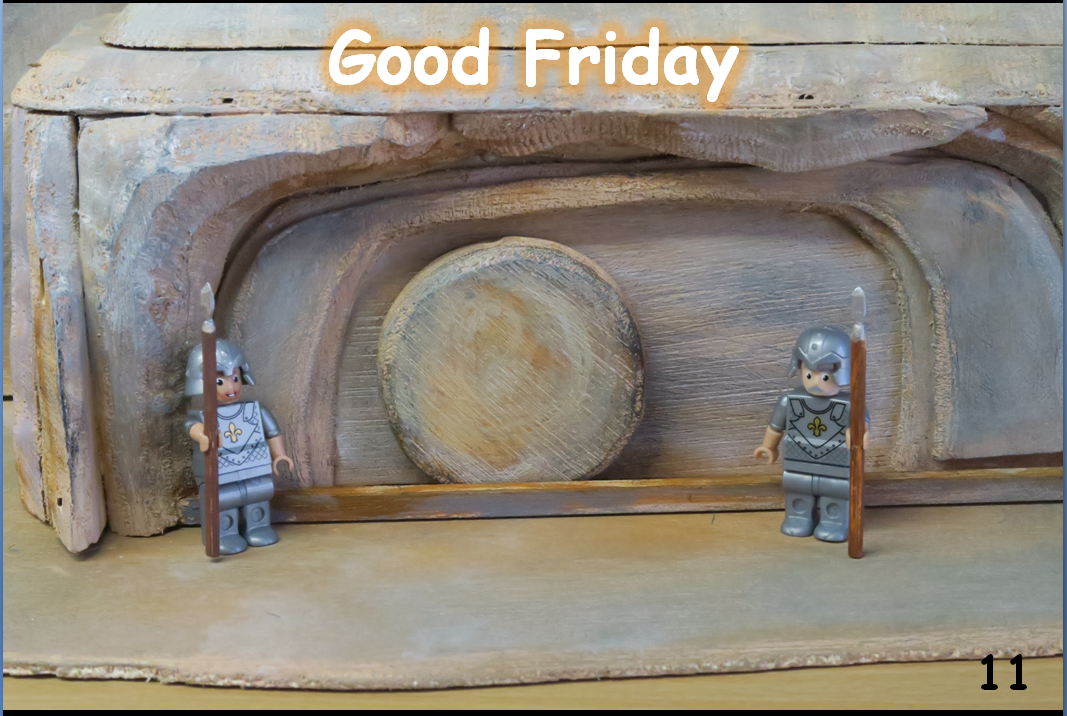   SLIDE 11  The priests and religious leaders ordered guards to keep watch, as even after Jesus’ death they were afraid his disciples might come and take His body away. They didn’t want to hear any more about Jesus so they had his tomb sealed tight. 