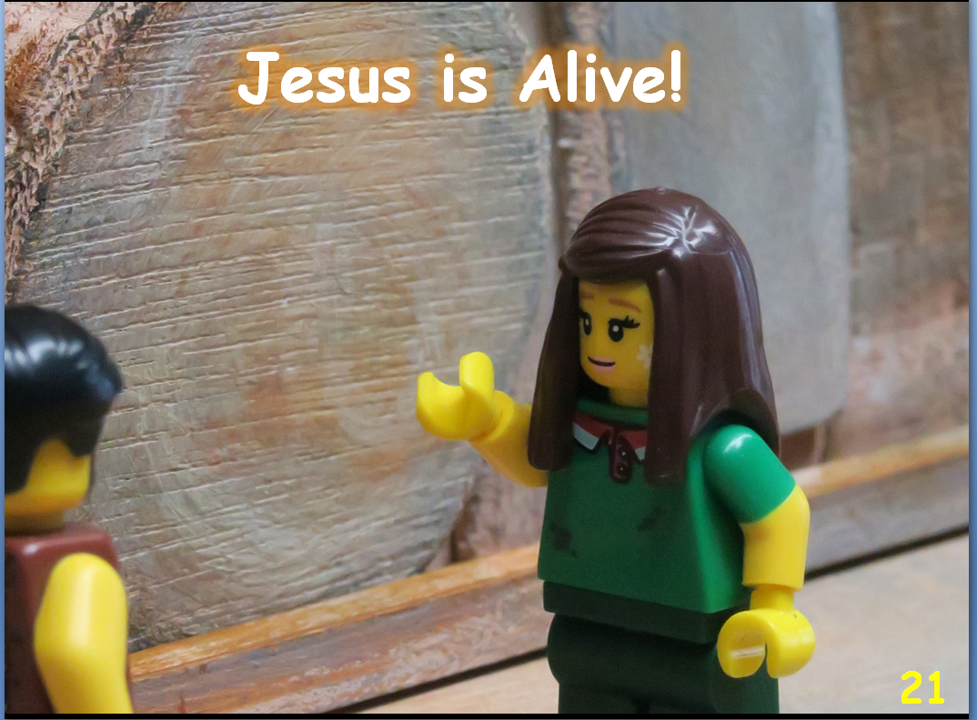   SLIDE 21  After Jesus appeared to Mary, He appeared to His followers on many other occasions, including the seashore, the Emmaus road and on one instance to more than 500 people! The good news is that Jesus is alive today! Now that’s something to c