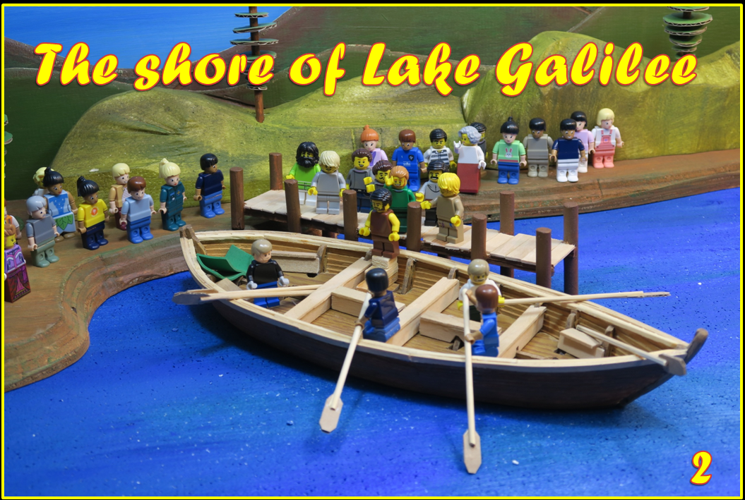   SLIDE 2   Our story begins on the shores of the Lake of Galilee.    Jesus had been out and about going from place to place telling people about God’s great love.  After He’d finished talking to the people He got into a boat with His disciples and s