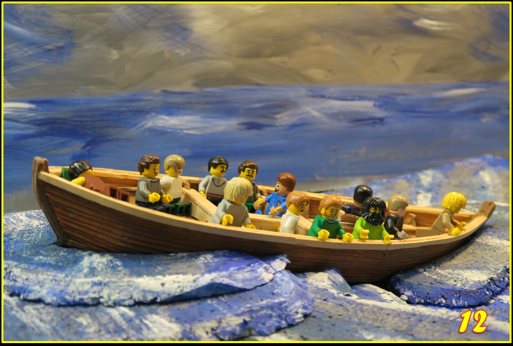   SLIDE 12    Their lovely quiet boat trip had turned into a disaster, what could they do?        