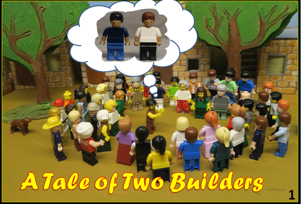   SLIDE 1  One day Jesus told a story to get across an important truth to the crowds who were listening to Him.  There were two men who decided to build themselves a house. 