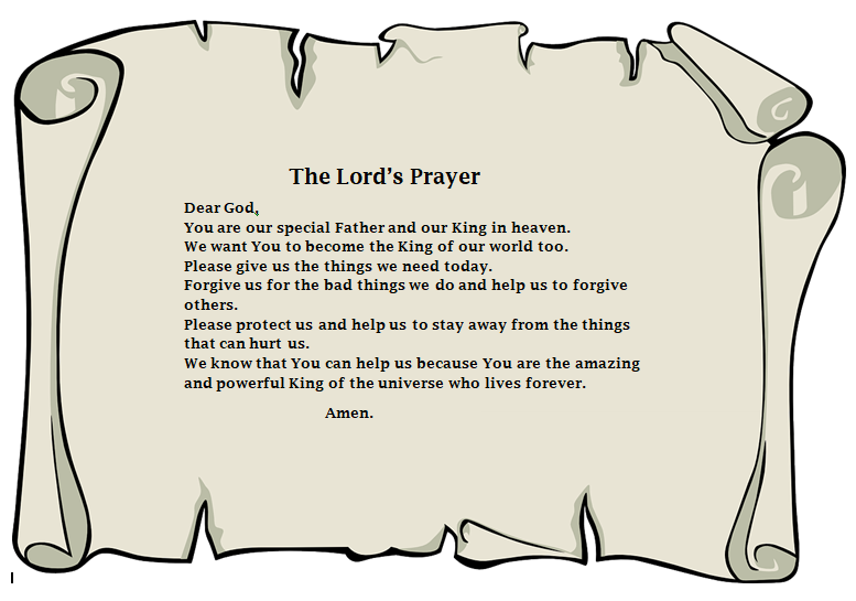   Lord’s Prayer Art - Sht3 scroll for kids to add their own decorative border   