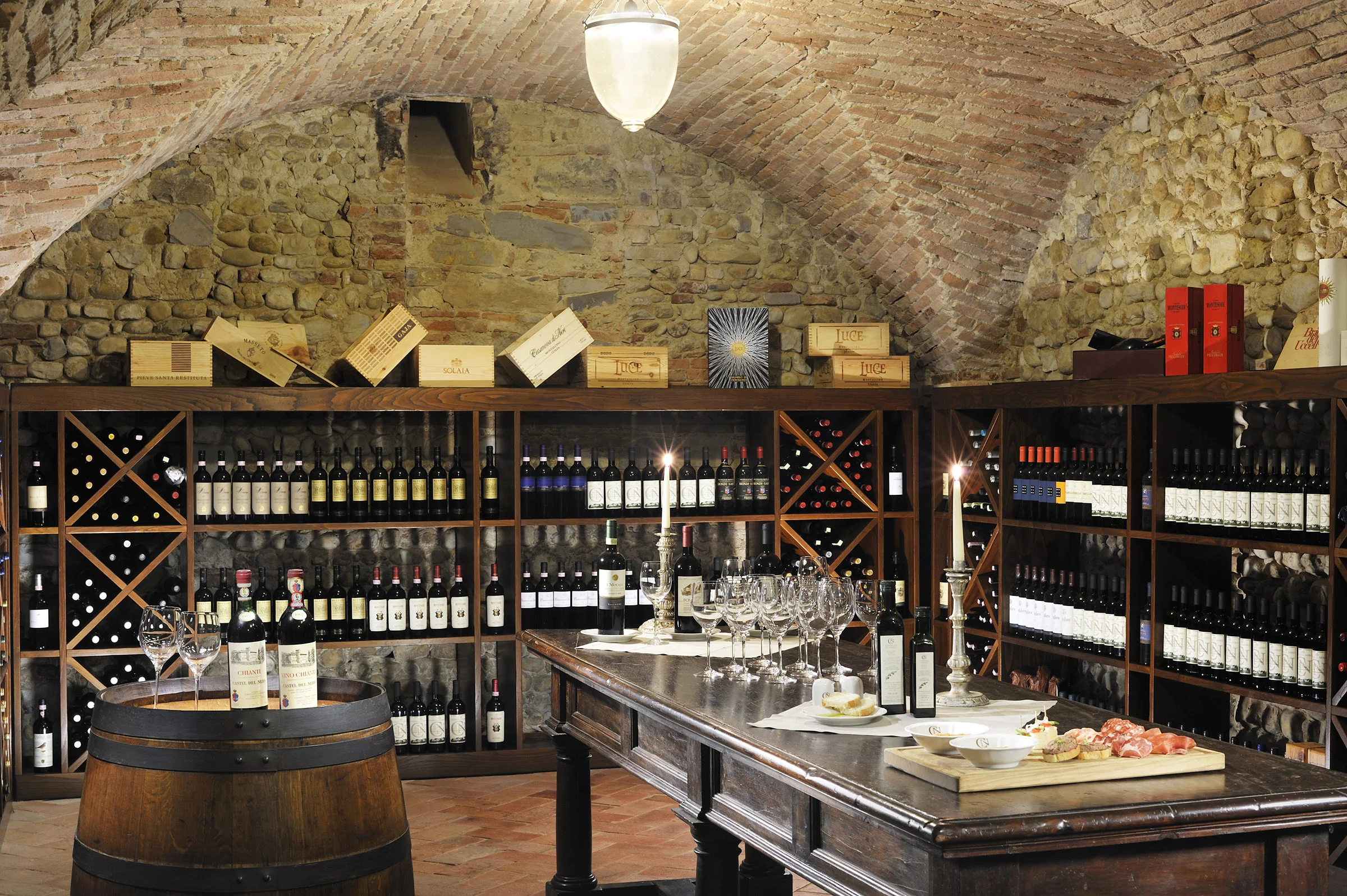 Castello Del Nero wine cellar.