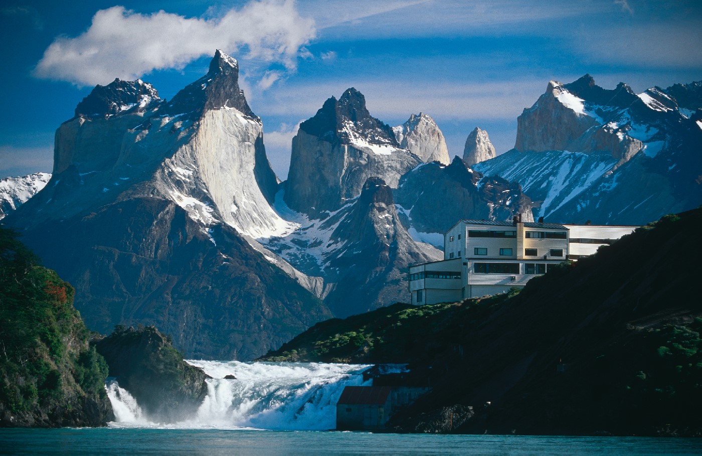 The mountains behind Explora Patagonia lodge