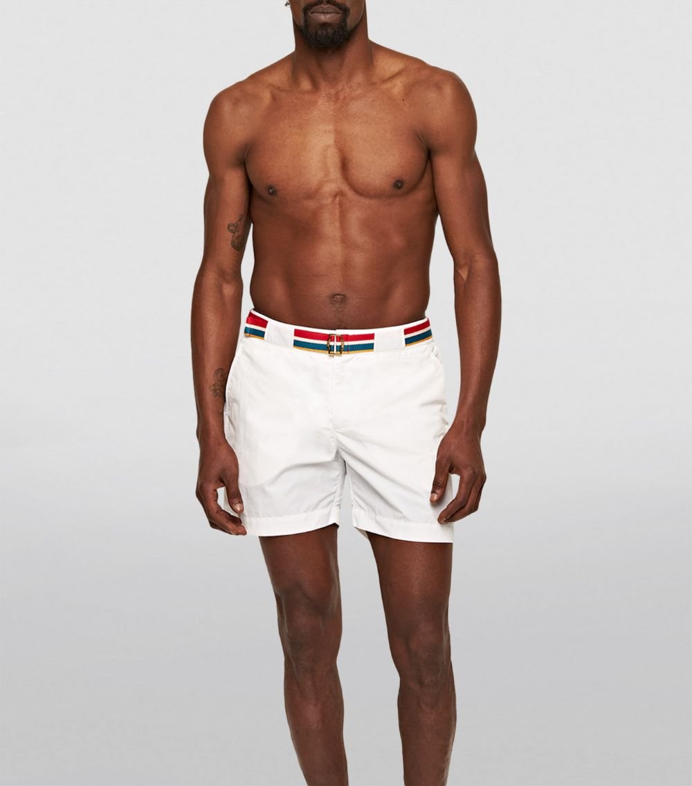 Or;ebar Brown bulldog white swim shorts