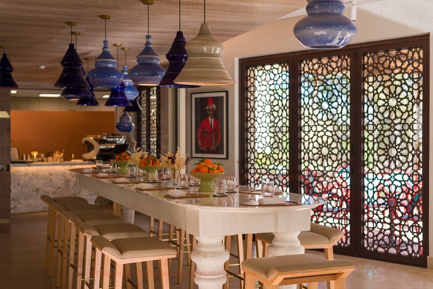 Dining table at the Fairmont Tazi Palace