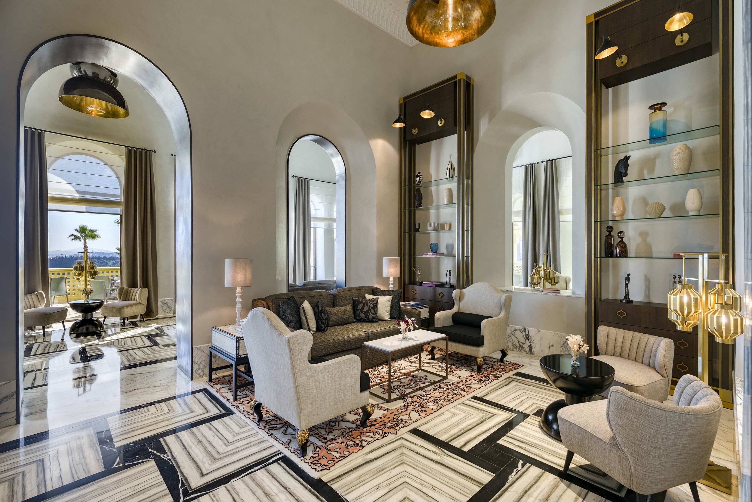 The lounge at Fairmont Tazi Palace