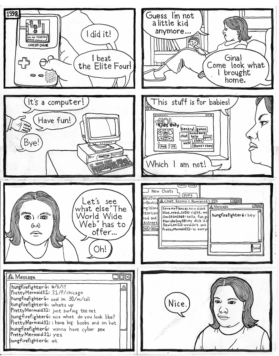Original page from mini-comic "Someone Please Have Sex With Me" by Gina Wynbrandt