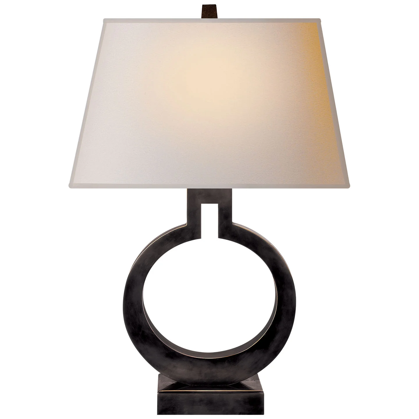 Visual Comfort Ring Form Small Table Lamp in Bronze, Visual Comfort Lighting, Visual Comfort Summit, NJ, E.F. Chapman, Alabaster Ring Table Lamp, Brass Ring Table Lamp