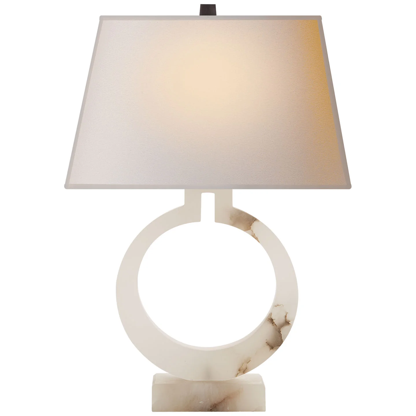 Visual Comfort Ring Form Large Table Lamp in Alabaster, Visual Comfort Lighting, Visual Comfort Summit, NJ, E.F. Chapman, Alabaster Ring Table Lamp, Brass Ring Table Lamp