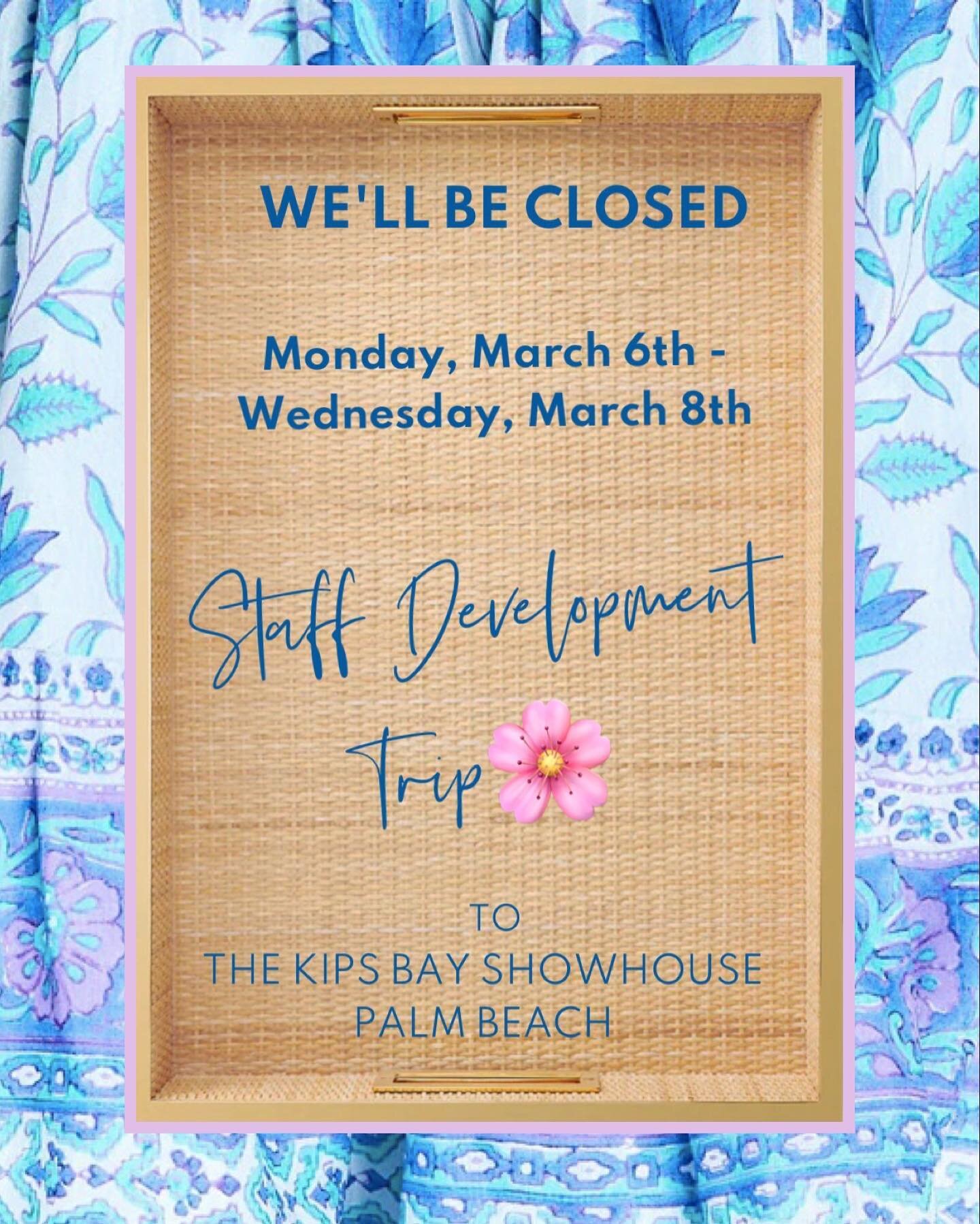#AHOMESoaksUpPB🌸😎 

We CANNOT WAIT to show you what we&rsquo;ll be up to! 🐚🌸 🏡🌴 😉

WEB ORDERS PLACED ON OR AFTER SATURDAY, MARCH 4th WILL SHIP ON THURSDAY, MARCH 9th when we re-open. 

Thx for your patience.
xo,
A
.
.
.
.
.
.
#finehomefurnishi