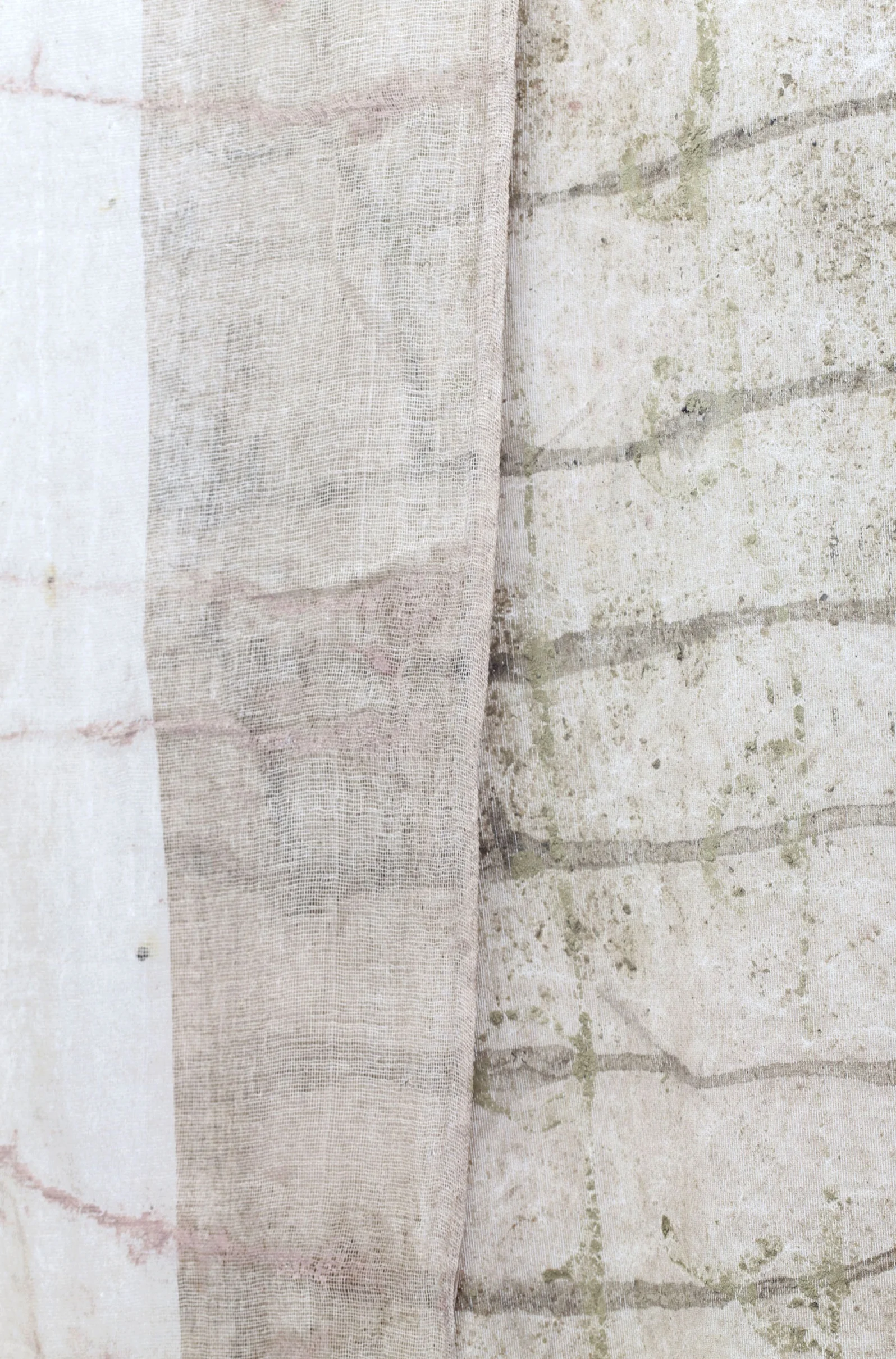 Suspended Panel  Australian endemic seeds, soil, ocre, synthetic & natural fabric, latex, steel 100 x 210 cm 2019