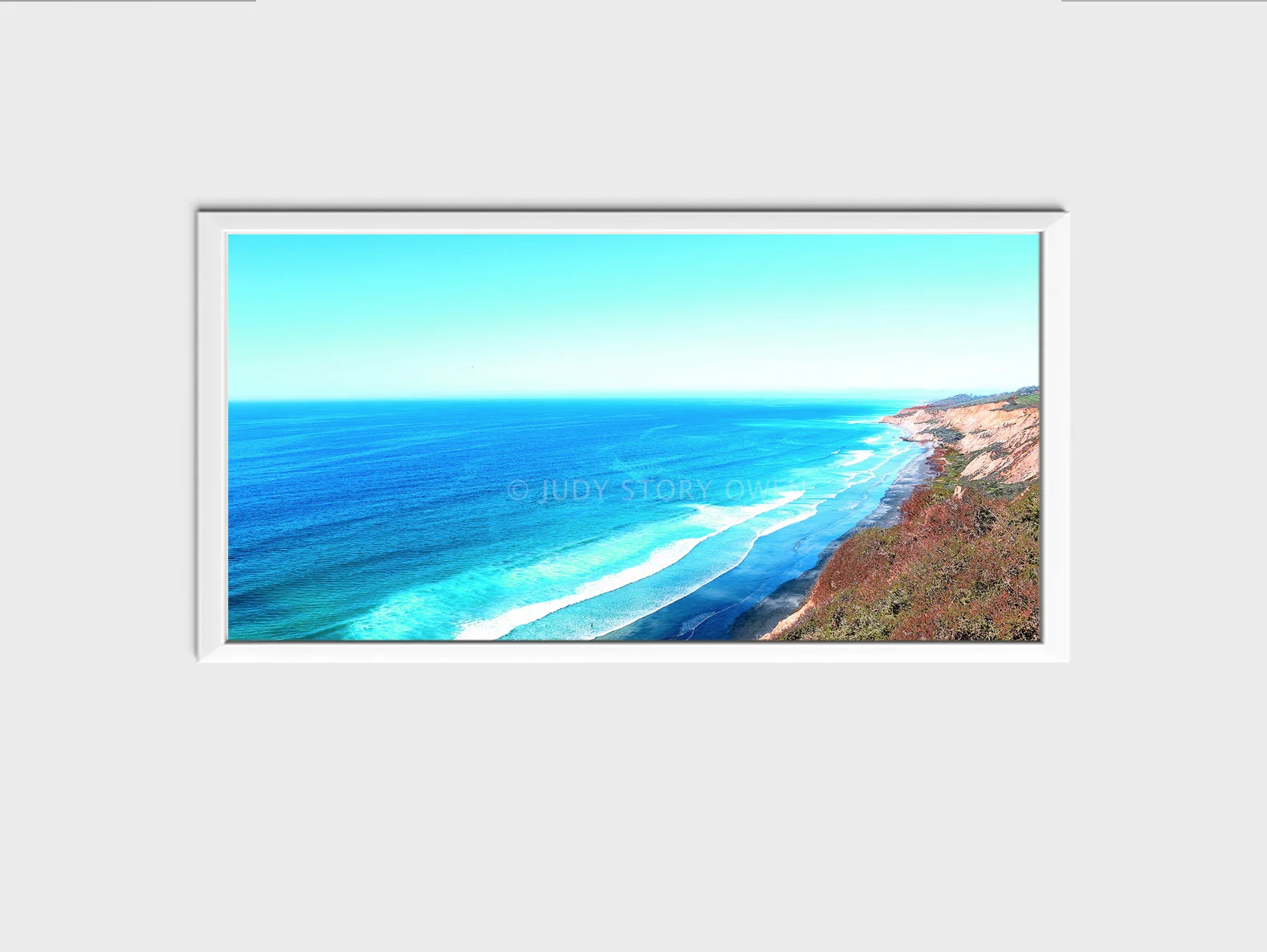 cliffside view of ocean 24X12at1500pxwWMat9framed.jpg