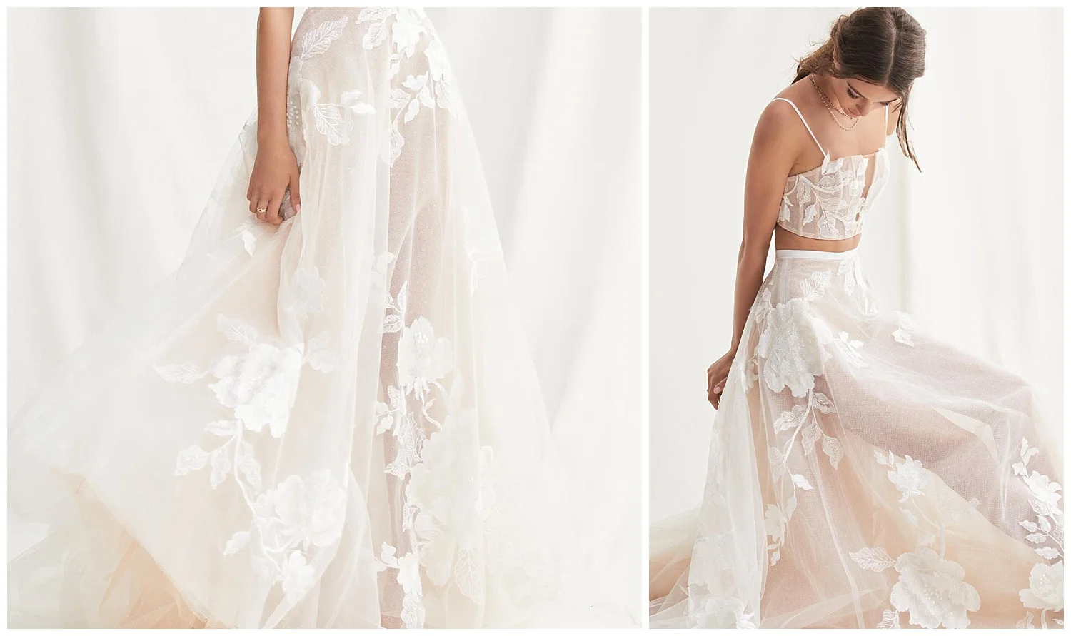 These large, oversized appliqués are place over what is a plain tulle skirt. Instant transformation!