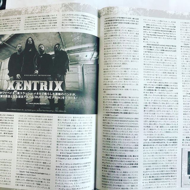 The latest issue of Burrn magazine in Japan! #xentrix #burythepain #burrnmagazine #ukthrashmetal