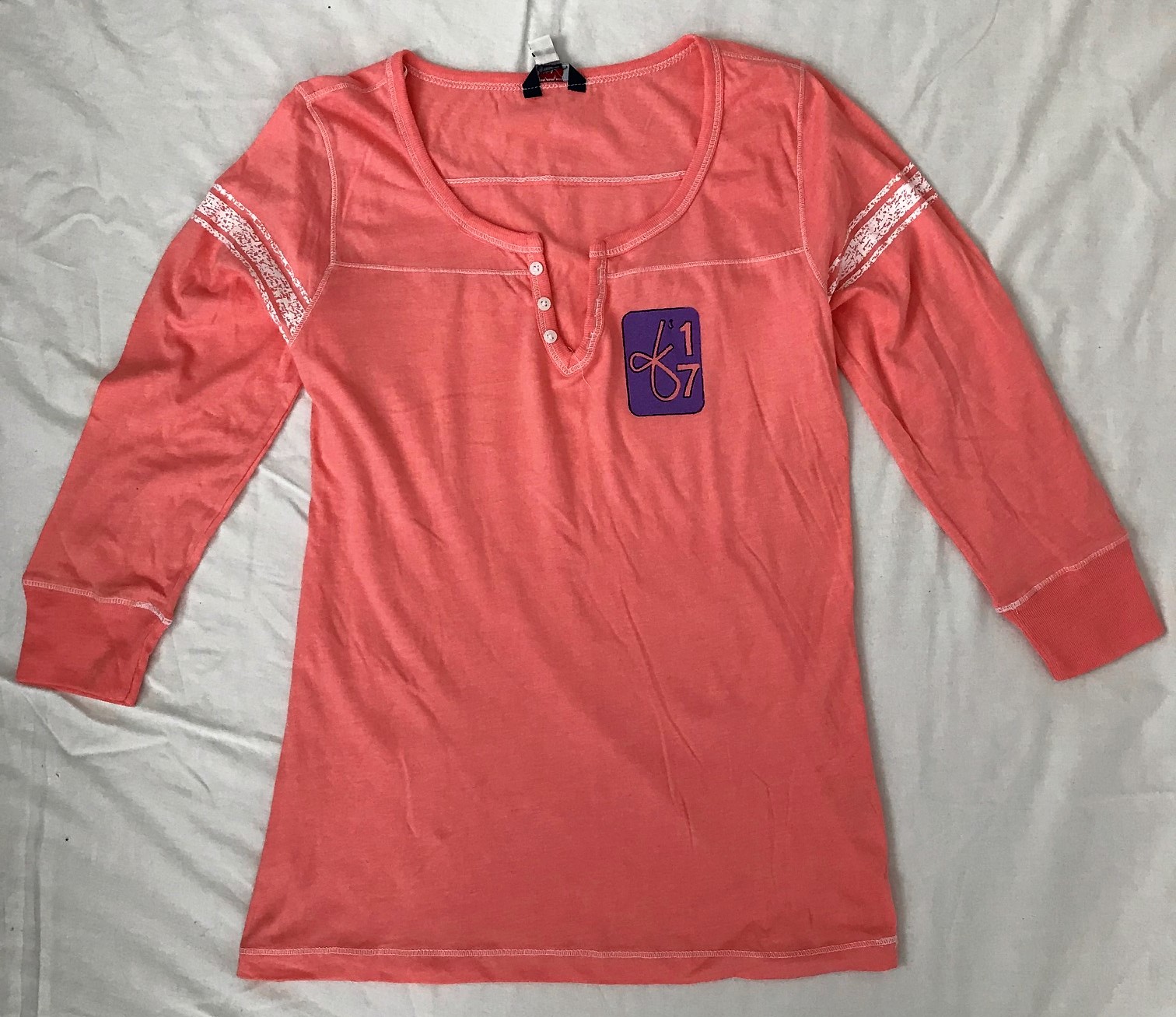 Striped Henley V-neck