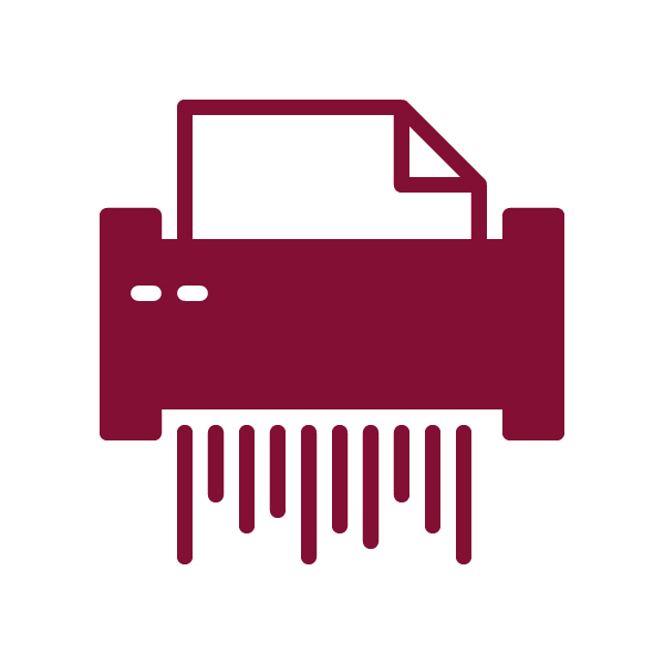 Paper Shredding Icon. hard drive destruction technology recycling document shredding security privacy data info information OKC Oklahoma City trust
