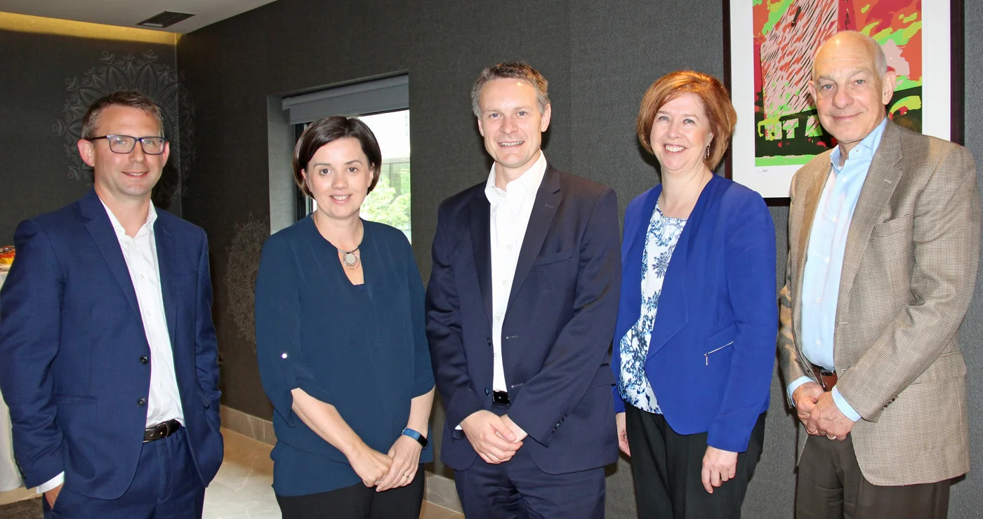 June 2018 Breakfast at Ten Square, Belfast Michael McDowell, Louise Brogan, Simon Johnston, Hilary Woods, Martin Blake