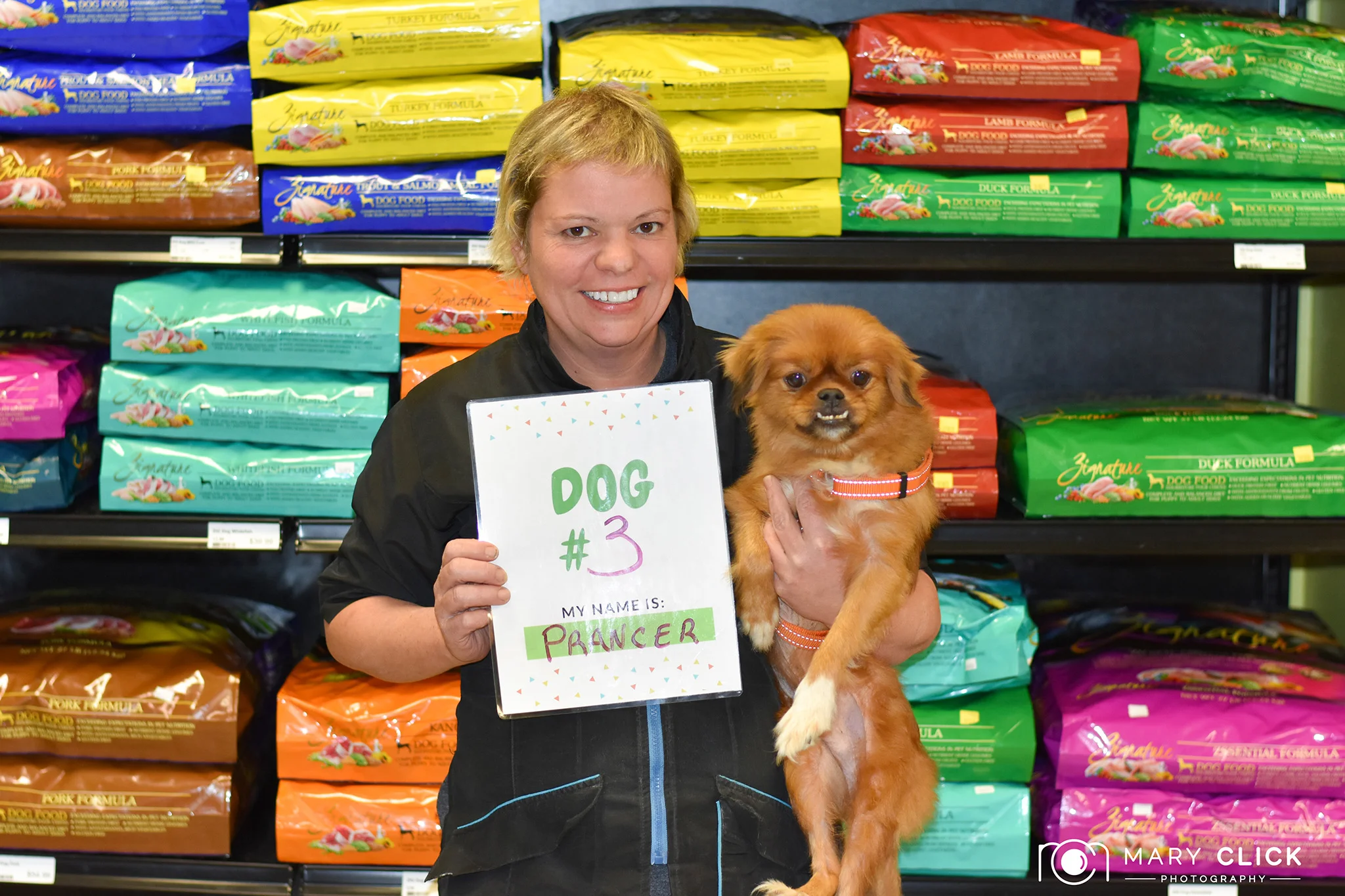 Stephene (an angel & amazing groomer at Treats Unleashed in Columbia, Missouri) with "Prancer" (his "Before" photo). cmhspets.org