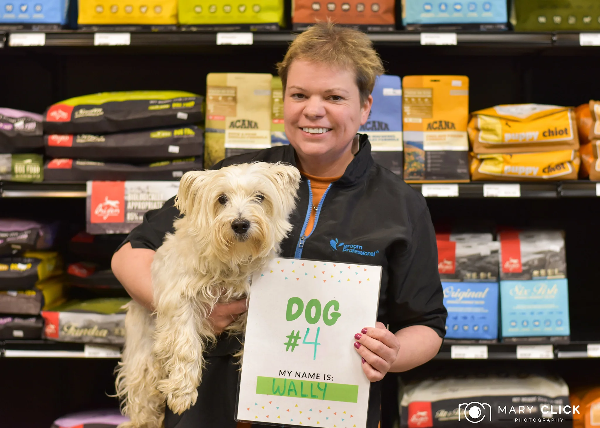 "Wally" (BEFORE grooming photo) with Stephene (Treats Unleashed "Groomer Extraordinaire)" in Columbia, Mo)