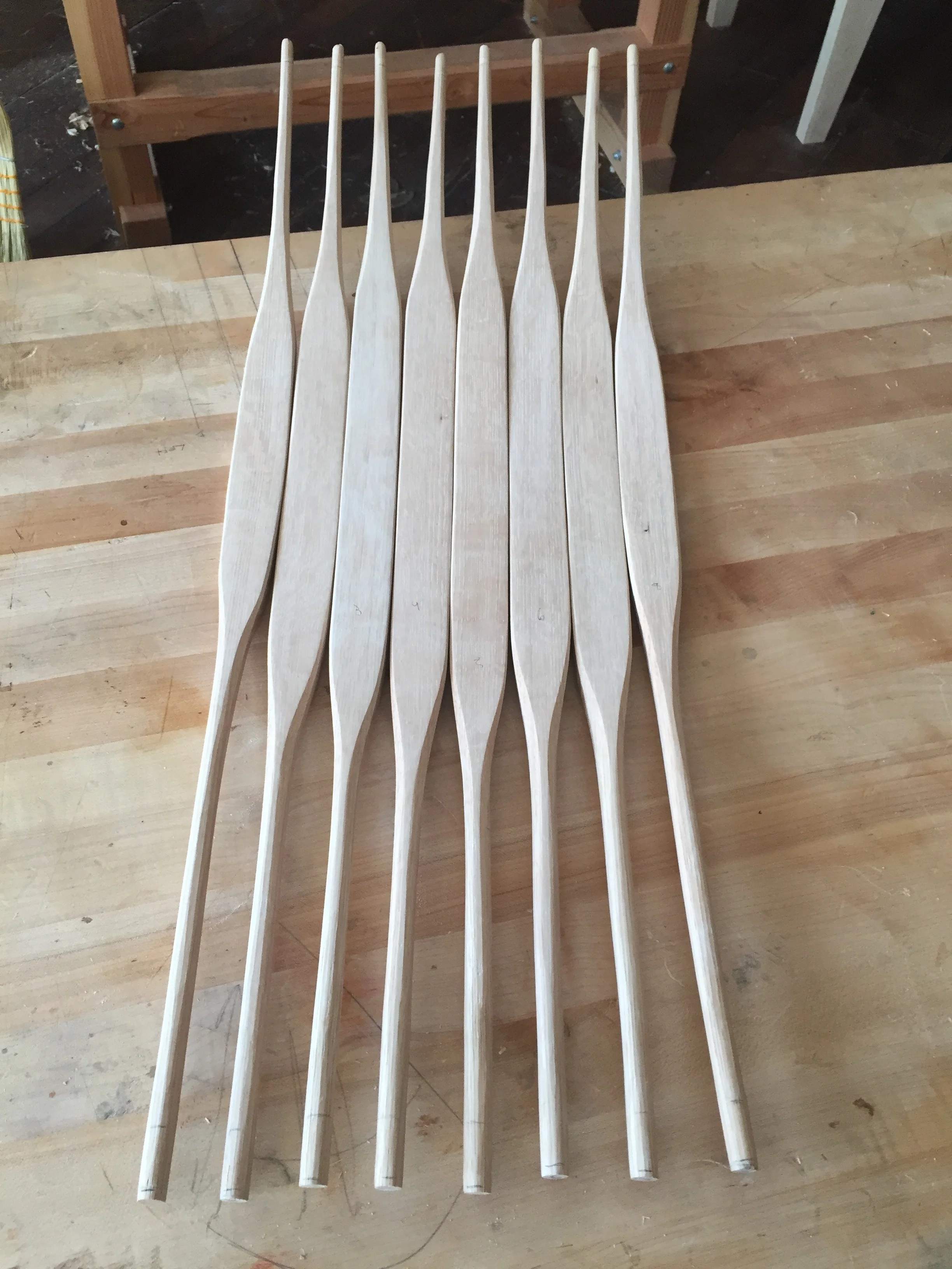 Here are some spindles about to go into a rocker, I thought this view was especially interesting