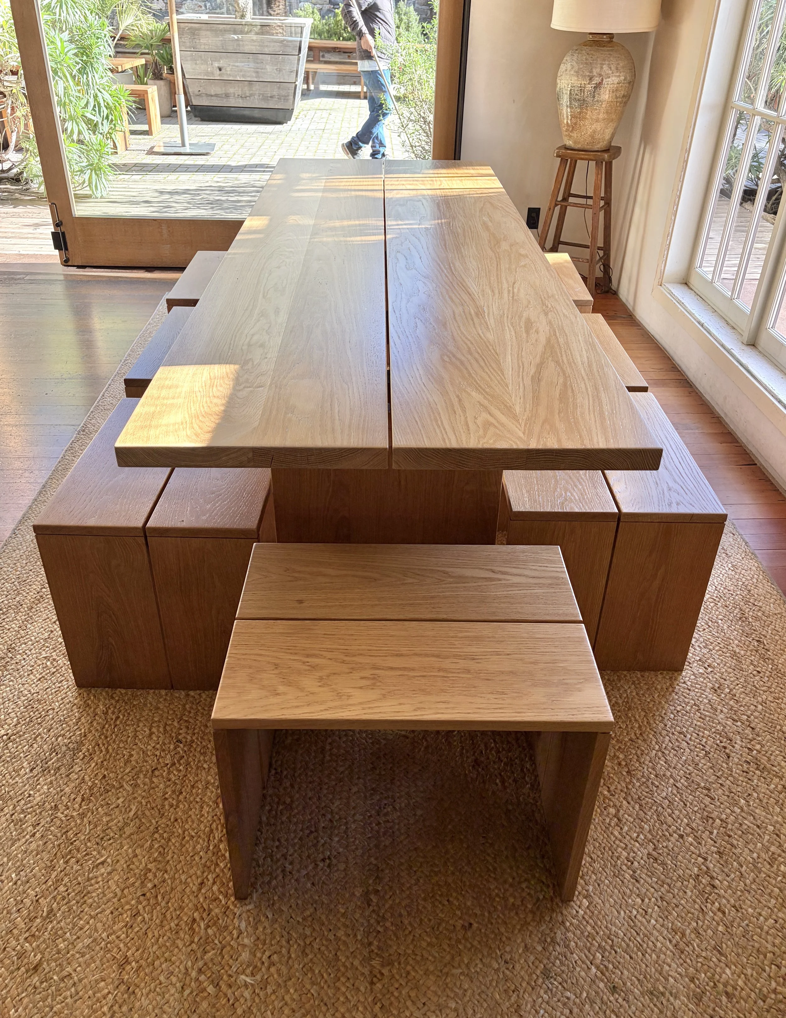 Refinished white oak table set